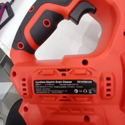EZUVITA CORDLESS ELECTRIC DRAIN CLEANER KIT - 20 V - RED (MODEL: EZ127001US) image 2