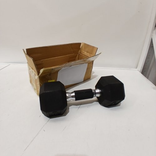 CAP RUBBER COATED DUMBBELL - 15LB - BLACK/CHROME (MODEL: SDPUIS-015) image 2