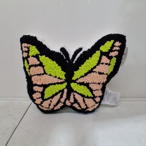 Zadora BUTTERFLY DECORATIVE PILLOW - BLACK, PINK, AND GREEN (MODEL: F314301) image 2