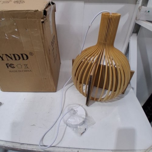 YNDD WOOD WEAVING HANGING LAMP PENDANT LIGHT - NATURAL image 2
