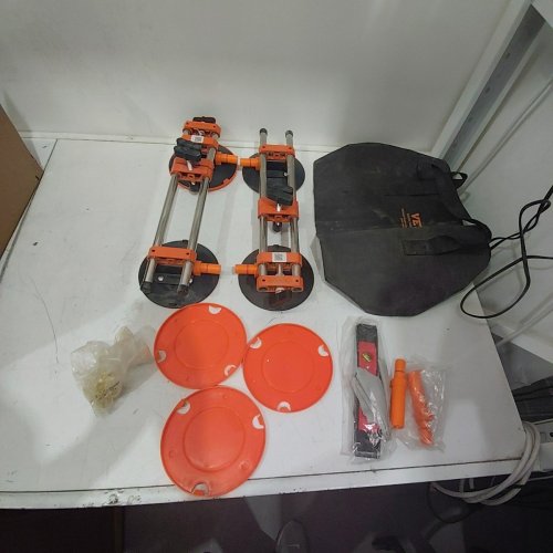 2PK SEAMLESS GRANITE COUNTERTOP SEAM SETTER - UP TO 530LBS SUCTION - 6" CUPS - BLACK/ORANGE/SILVER (MODEL: GSA-1) image 2