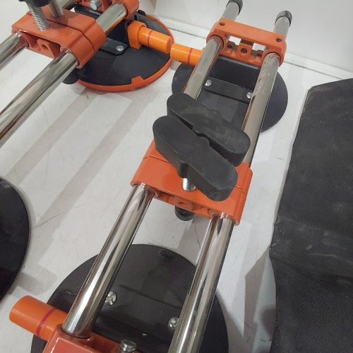 2PK SEAMLESS GRANITE COUNTERTOP SEAM SETTER - UP TO 530LBS SUCTION - 6" CUPS - BLACK/ORANGE/SILVER (MODEL: GSA-1) image 3