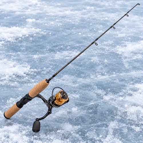 LEW'S LASER ICE SPINNING ROD AND REEL COMBO - 25" - BLACK/GOLD (MODEL: LI7525L) image 2