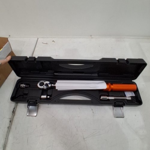 DUAL-DIRECTION 1/2" DRIVE CLICK TORQUE ADJUSTABLE TORQUE WRENCH SET WITH ADAPTERS EXTENSION ROD (MODEL: 18150FTLB) image 2