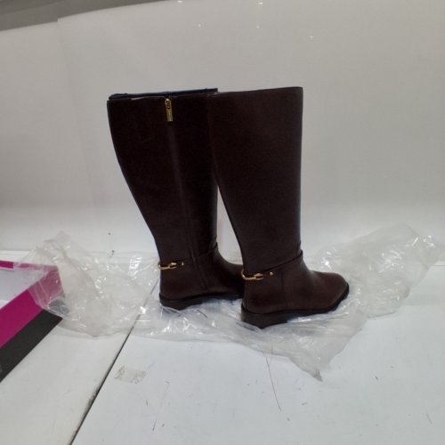 WOMEN'S VINCE CAMUTO ADRIA KNEE HIGH LEATHER BOOTS - SIZE 8 WIDE CALF - RICH MAHOGANY (STYLE: VC-ADRIA4) image 3