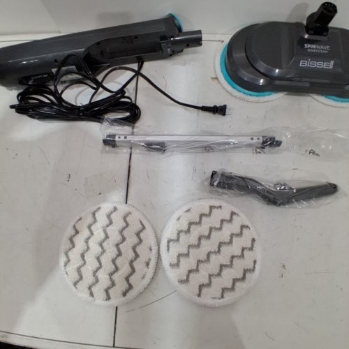 BISSELL SPINWAVE SMARTSTEAM SCRUBBING & SANITIZING STEAM CORDED SPIN MOP - GREY/BLUE (MODEL: 3712C) image 4