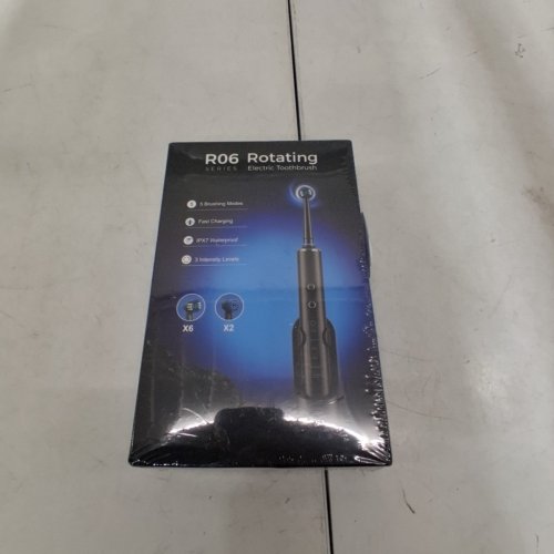 RTAUYS ROTATING ELECTRIC TOOTHBRUSH WITH 8 BRUSH HEADS | 50,000VPM | 5 MODES | 1200 MAH BATTERY - BLACK (MODEL: R06W) image 2