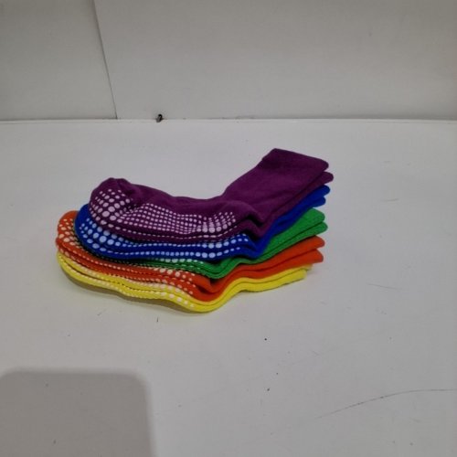 5PR KIDS NON-SLIP CREW SOCKS - OSFM - ASSORTED COLOURS image 2