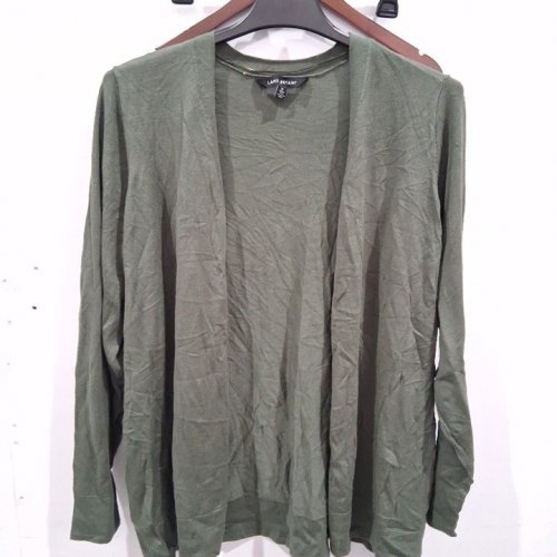 WOMEN'S LANE BRYANT OPEN FRONT CARDIGAN - 2X - OLIVE GREEN image 2