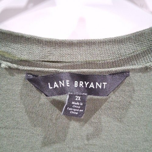 WOMEN'S LANE BRYANT OPEN FRONT CARDIGAN - 2X - OLIVE GREEN image 3