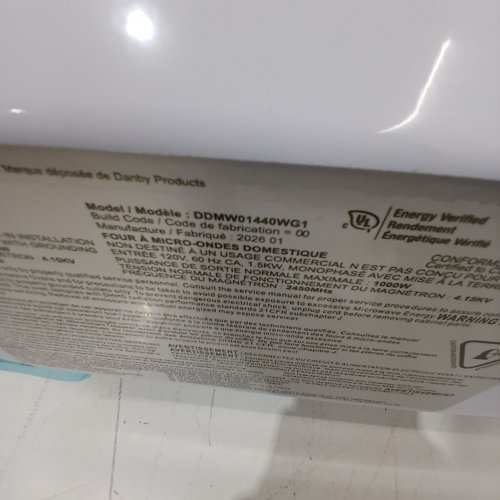 DANBY DESIGNER COUNTERTOP MICROWAVE OVEN WITH AUTO DEFROST & HUMIDITY SENSOR COOKING - 1.4CU.FT - WHITE (MODEL: DDMW01440WG1) image 9