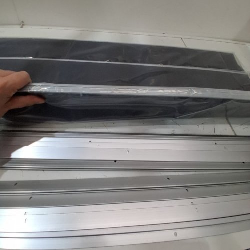 12PK RETSUN DOOR SWEEP BRUSH SEALS - 39.4" X 3" (39.4FT TOTAL) - SILVER/BLACK image 4