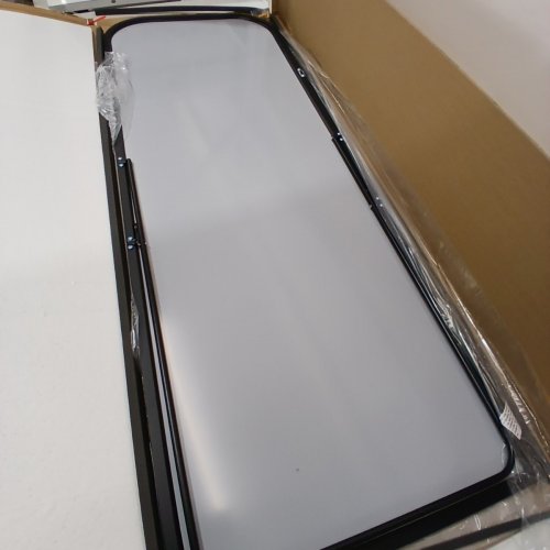 TOP CURVED ENDS FULL-LENGTH FLOOR MIRROR - 21" X 56" - BLACK image 2