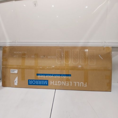TOP CURVED ENDS FULL-LENGTH FLOOR MIRROR - 21" X 56" - BLACK image 4