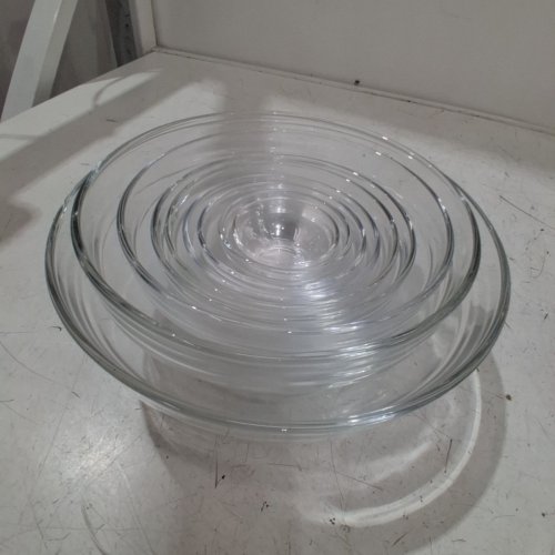 9PC DURALEX GIGOGNE STACKABLE GLASS MIXING BOWL SET - ASSORTED SIZES - CLEAR image 3