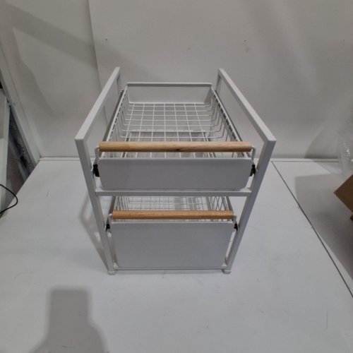 MESA 2-TIER ORGANIZER WITH DRAWERS - 12" X 16" - WHITE/WOOD (MODEL: 1901761) image 2