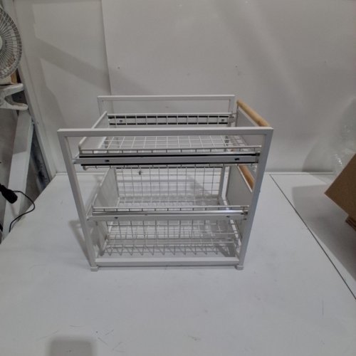 MESA 2-TIER ORGANIZER WITH DRAWERS - 12" X 16" - WHITE/WOOD (MODEL: 1901761) image 5