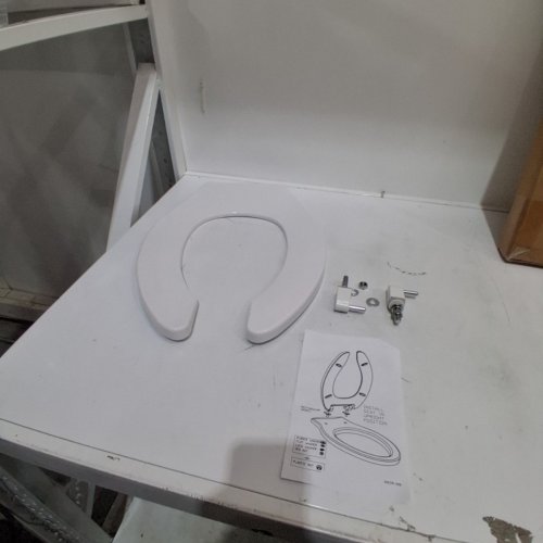 CENTOCO ELONGATED OPEN FRONT NO COVER COMMERCIAL TOILET SEAT - WHITE (MODEL: DS550STSCC-001) image 2
