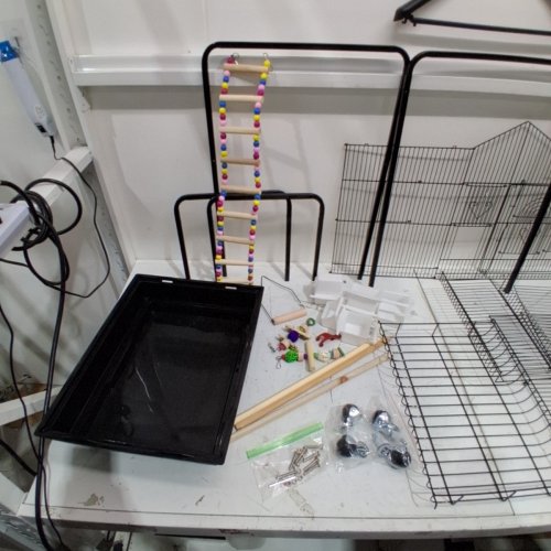 YITAHOME METAL BIRD CAGE WITH ROLLING STAND & ACCESSORIES - 62" - BLACK (MODEL : MAYIH0009695MA) image 3