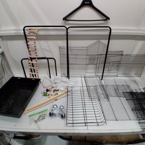YITAHOME METAL BIRD CAGE WITH ROLLING STAND & ACCESSORIES - 62" - BLACK (MODEL : MAYIH0009695MA) image 4