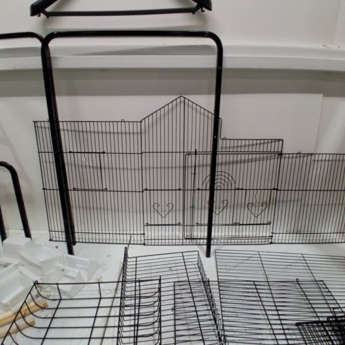 YITAHOME METAL BIRD CAGE WITH ROLLING STAND & ACCESSORIES - 62" - BLACK (MODEL : MAYIH0009695MA) image 6