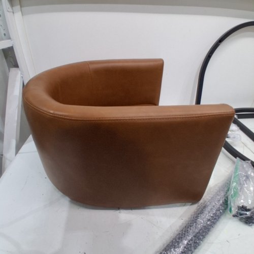 VATROS MODERN LEATHER COUNTER HEIGHT BAR STOOL - 24" - BROWN (MODEL: DMT-6H-PWN84) image 4