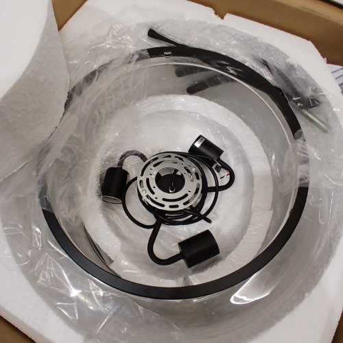 YINSP MODERN 3-LIGHT CRYSTAL DRUM CHANDELIER, E26 BASE - 15.7" - BLACK - (MODEL: lyc018-bk-40) image 3