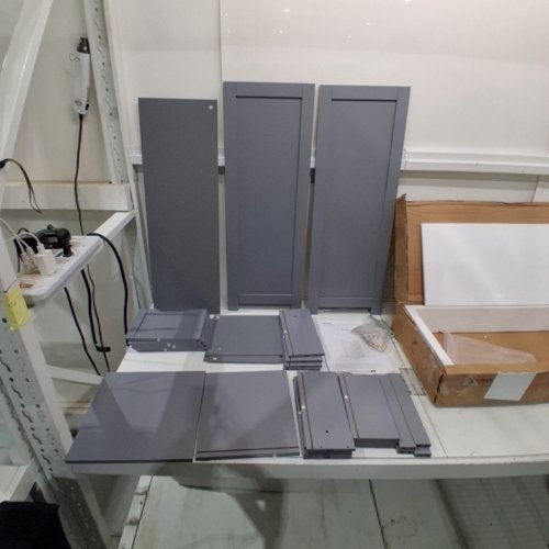 YAHEETECH SLIM BATHROOM FLOOR CABINET WITH 4 DRAWERS - 12" X 12" X 32.5" - GREY (MODEL: 591880) image 2