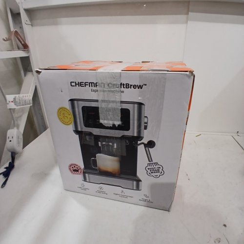 CHEFMAN CRAFTBREW 15-BAR PUMP DIGITAL ESPRESSO MAKER WITH STEAM WAND FOR LATTE & CAPPUCCINO - 1.5L - BLACK / SILVER (MODEL: RJ54-SS-15-D-AM) image 4