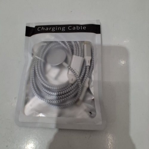 BRAIDED 4-IN-1 CHARGING CABLE - IWATCH/LIGHTNING/TYPE-C - SILVER image 2