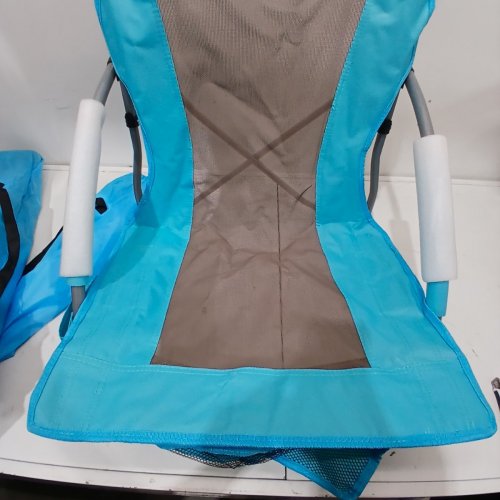 2PK GARVEE HIGH BACK FOLDING BEACH CHAIRS - BLUE (MODEL: PSS_33JLX0N2) image 4