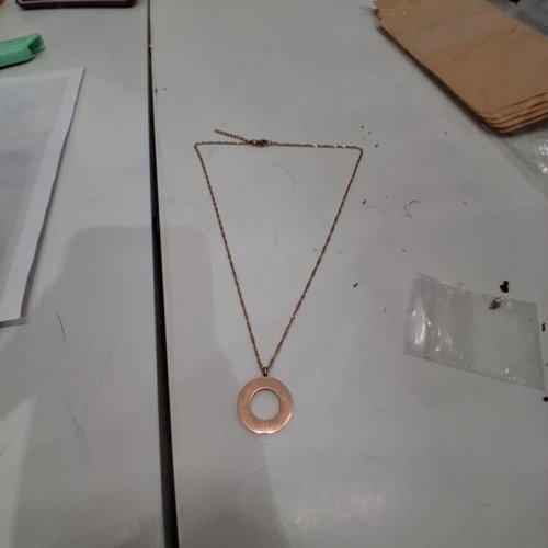 ADULTS CIRCULAR PENDANT NECKLACE -25 MM PENDANT/ 20-22" CHAIN LENGTH - ROSE GOLD image 3