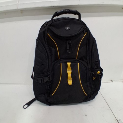 SWISS GEAR 1900 SCANSMART TSA LAPTOP BACKPACK WITH RFID PROTECTION AND TABLET POCKET - FITS 17"LAPTOP - BLACK /YELLOW image 2