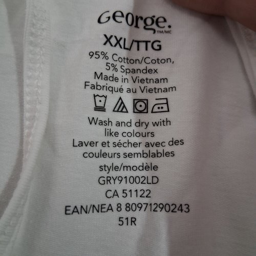 2PK GEORGE CAMISOLE SPAGHETTI STRAP TOP - XXL - WHITE / BLACK (STYLE: GRY91002LD) image 3