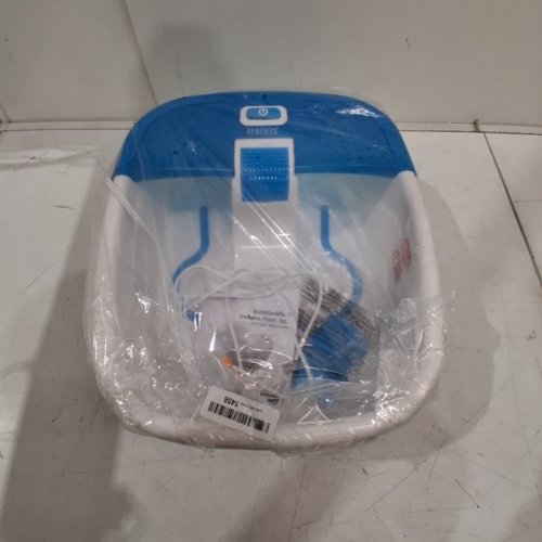 HOMEDICS BUBBLE BLISS DELUXE MASSGING FOOT SPA WITH HEAT SPLASH GUARD AND RAISED NODES - WHITE/BLUE (MODEL: FB-50) image 5