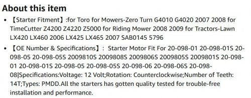 OCPTY STARTER MOTOR FOR SELECT ZERO-TURN MOWERS & RIDING TRACTORS- BLACK (MODEL: 053702) image 2