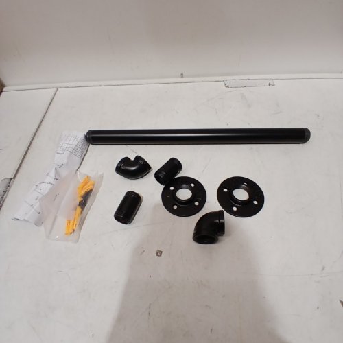 WALL MOUNTED IRON HANDRAIL - EASY INSTALL FOR INDOOR/OUTDOOR USE - 2FT - BLACK (MODEL: H5594-2) image 2