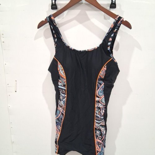 WOMEN'S RELLECIGA LEAF PRINT ONE-PIECE SWIMSUIT - LARGE - BLACK / LEAF (STYLE: R7010-8B6) image 2