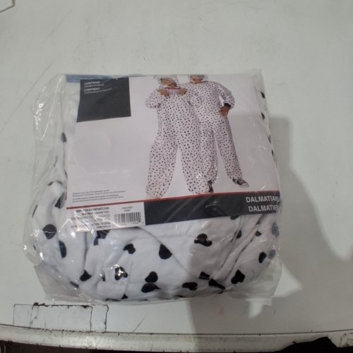 UNISEX RUBIES ADULT HOODED DALMATIAN JUMPSUIT - SMALL MEDIUM - WHITE / BLACK (STYLE: 70280) image 2