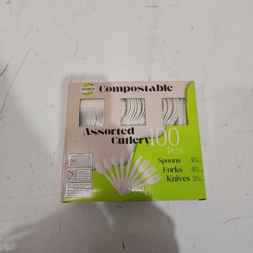 100PC GO4GREEN ASSORTED COMPOSTABLE CUTLERY - WHITE image 2