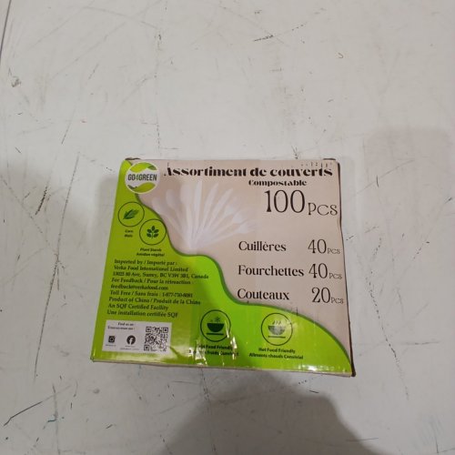 100PC GO4GREEN ASSORTED COMPOSTABLE CUTLERY - WHITE image 4
