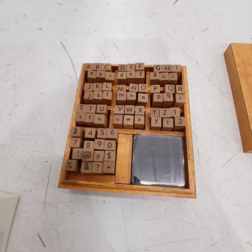 72PC HEARTH & HAND MAGNOLIA LETTER AND NUMBER STAMP SET - NATURAL WOOD image 3