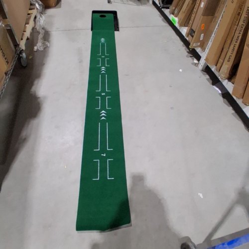 AMAZON BASIC GOLF PUTTING MT WITH BALL RETURN - 109" X 14.37" - GREEN/BLACK image 2
