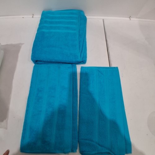 3PC HITIME COTTON TOWELS SET - TEAL image 2
