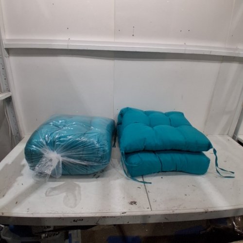 2PK ZANWU HWYD OUTDOOR PATIO CHAIR CUSHIONS - 42" X 21" X 4" - TEAL image 2
