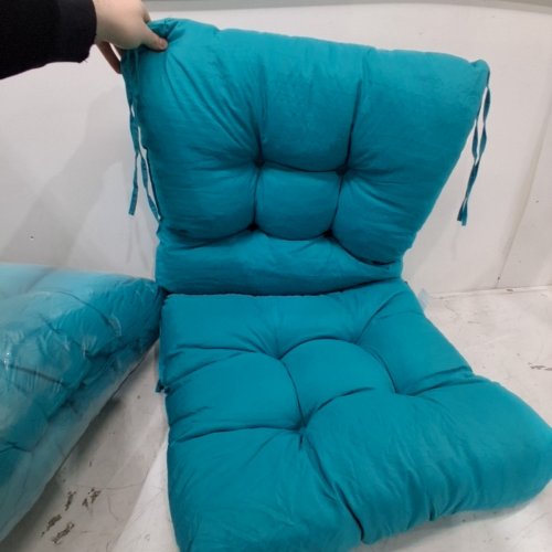 2PK ZANWU HWYD OUTDOOR PATIO CHAIR CUSHIONS - 42" X 21" X 4" - TEAL image 3