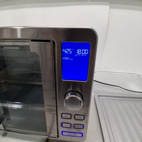 GOURMIA 9-SLICE 5 RACK POSITION DIGITAL AIR FRYER OVEN WITH 14 ONE-TOUCH COOKING FUNCTIONS AND AUTO FRENCH DOORS - 1700W - STAINLESS STEEL (MODEL: GTF7530) image 2