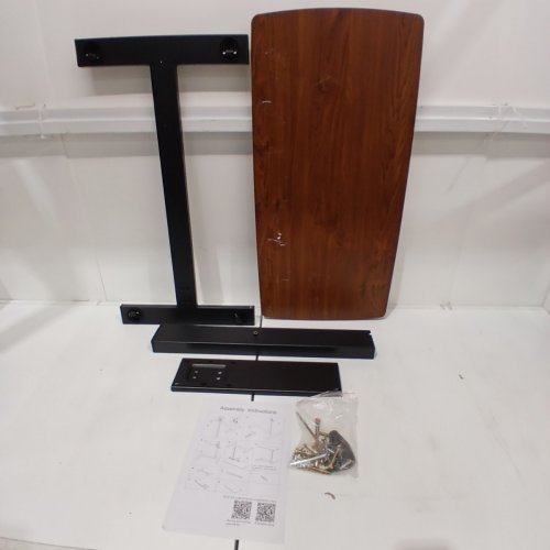 ROLLING OVERBED ADJUSTABLE TABLE WITH WHEELS - 32" X 16" X 26"-37" - WALNUT image 3