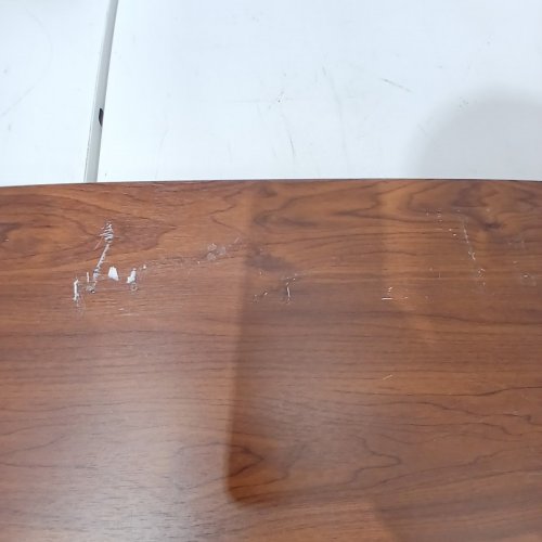 ROLLING OVERBED ADJUSTABLE TABLE WITH WHEELS - 32" X 16" X 26"-37" - WALNUT image 6