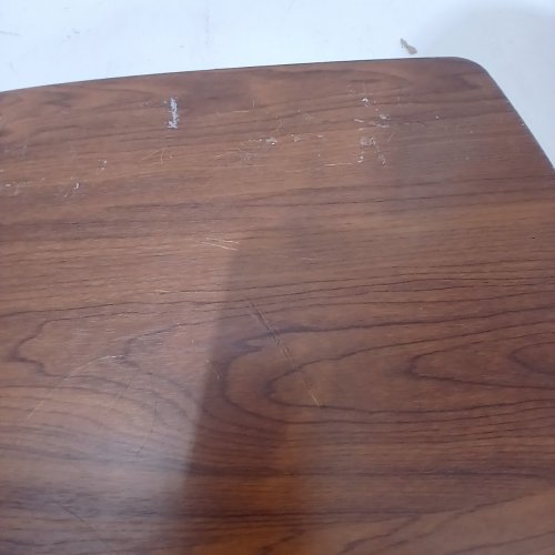 ROLLING OVERBED ADJUSTABLE TABLE WITH WHEELS - 32" X 16" X 26"-37" - WALNUT image 7